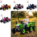 12V Electric Tractor with Trailer Ride-On Car for Kids - 25W/35W Control Included