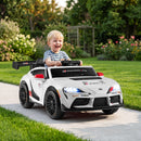 12V Ride-On Car with Parental Remote Control and Dual Safety Harness, White Magic Cars 2