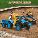 12V Electric 3-in-1 Kids Ride-On Vehicle Set with Excavator, Tractor, and Detachable Trailer Magic Cars 6