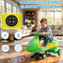 12V Rechargeable Wiggle Car Ride-On Toy with Pedal - Green & Yellow Magic Cars 1
