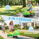12V Rechargeable Wiggle Car Ride-On Toy with Pedal - Green & Yellow Magic Cars 3