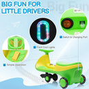 12V Rechargeable Wiggle Car Ride-On Toy with Pedal - Green & Yellow Magic Cars 5