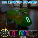 12V Rechargeable Wiggle Car Ride-On Toy with Pedal - Green & Yellow Magic Cars 6