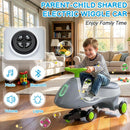 12V Rechargeable Wiggle Car Ride-On Toy with Pedal in Grey and White Magic Cars 1