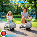 12V Rechargeable Wiggle Car Ride-On Toy with Pedal in Grey and White Magic Cars 3