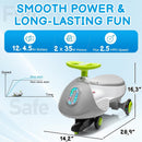 12V Rechargeable Wiggle Car Ride-On Toy with Pedal in Grey and White Magic Cars 4