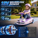 Purple 12V Electric Wiggle Car with Pedal and Dual Speed for Children Aged 3-5 Years Magic Cars 4