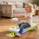 12V Kids Electric Go-Kart Ride-On with LED Lights, Music & Mop Attachment Magic Cars 5