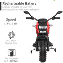 12V Red Ride-On Motorcycle with Training Wheels for Kids Ages 3-6, Speed 1.8-3.2 mph Magic Cars 2