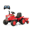 12V Red Toddler Ride-On Tractor Toy with Trailer and Remote Control Magic Cars 0