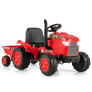 12V Red Toddler Ride-On Tractor Toy with Trailer and Remote Control Magic Cars 1