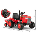 12V Red Toddler Ride-On Tractor Toy with Trailer and Remote Control Magic Cars 3