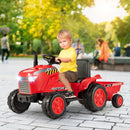 12V Red Toddler Ride-On Tractor Toy with Trailer and Remote Control Magic Cars 9