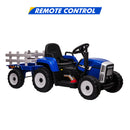 12V Electric Ride-On Tractor with Trailer and Remote Control for Kids Magic Cars 12
