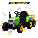 12V Electric Ride-On Tractor with Trailer and Remote Control for Kids Magic Cars 2