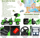 12V Electric Ride-On Tractor with Trailer Battery-Powered Kids Toy Car Gift for Christmas Magic Cars 3