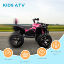 12V Kids Pink ATV Quad Toy Car with Music and Headlights Magic Cars 4