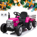 12V Battery-Powered Electric Kids Tractor with Trailer Toddler Ride-On Car and Remote Control Magic Cars Variant 0