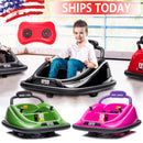 12V Kids Twin Motor Bumper Ride-On Car with Remote Control, LED Lights, and 360° Rotation Magic Cars 4