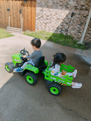 12V Electric Ride-On Tractor with 3-Speed Gear and Trailer for Toddlers with Remote Control Magic Cars 12