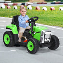 12V Electric Ride-On Tractor with 3-Speed Gear and Trailer for Toddlers with Remote Control Magic Cars 1