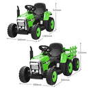 12V Electric Ride-On Tractor with 3-Speed Gear and Trailer for Toddlers with Remote Control Magic Cars 3