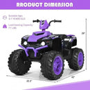 12V Kids Electric 4-Wheeler ATV Quad Ride-On Car with LED Lights Purple Magic Cars 4