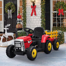 12V Battery-Powered Kids Electric Ride-On Tractor Toy with Trailer and Remote Control Magic Cars 0