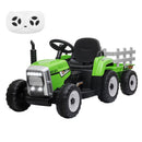 12V Battery-Powered Kids Electric Ride-On Tractor Toy with Trailer and Remote Control Magic Cars 7