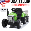 12V Battery-Powered Kids Electric Ride-On Tractor Toy with Trailer and Remote Control Magic Cars 3
