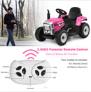 12V Battery-Powered Kids Electric Ride-On Tractor Toy with Trailer and Remote Control Magic Cars 6
