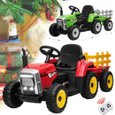 12V Battery-Powered Kids Electric Ride-On Tractor Toy with Trailer and Remote Control Magic Cars 1
