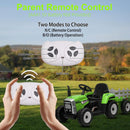 12V Battery-Powered Kids Electric Ride-On Tractor Toy with Trailer and Remote Control Magic Cars 2