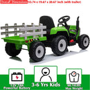 12V Battery-Powered Kids Electric Ride-On Tractor Toy with Trailer and Remote Control Magic Cars 6