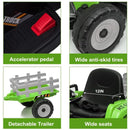 12V Battery-Powered Kids Electric Ride-On Tractor Toy with Trailer and Remote Control Magic Cars 8