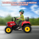 12V Battery-Powered Electric Ride-On Tractor Toy with Trailer and Remote Control for Kids Magic Cars 6