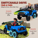12V Kids Electric Car with Switchable 2WD/4WD, Remote Control and Lights, Blue Magic Cars 4
