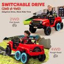12V Kids Electric Ride-On Car with Switchable 2WD/4WD and Remote Control, Red Magic Cars 4