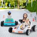 12V Electric Ride-On Go Kart for Kids with Remote Control and Music - White Magic Cars 1