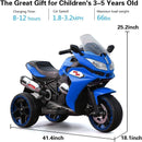12V Electric Kids Motorcycle 3.5 km/h for Ages 3-6, 43-55 inch, Blue Magic Cars 2
