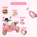 12V Electric Kids 3-Wheeler Ride-On Motorcycle Tricycle 2-Seater with Remote Control Magic Cars 2
