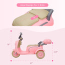 12V Electric Kids 3-Wheeler Ride-On Motorcycle Tricycle 2-Seater with Remote Control Magic Cars 4