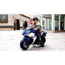 12V Kids Electric Ride-On Motorcycle Toy with Bluetooth Music, Auxiliary Wheels, and LED Lights Magic Cars 23
