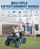 12V Electric Ride-On ATV for Kids with Remote Control, Spring Suspension, LED Lights, and Wireless Music Magic Cars 6
