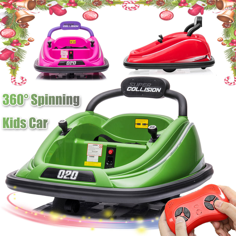 12V Kids Electric Ride On Bumper Car 360° Spinning Car Vehicle w/Remote ...