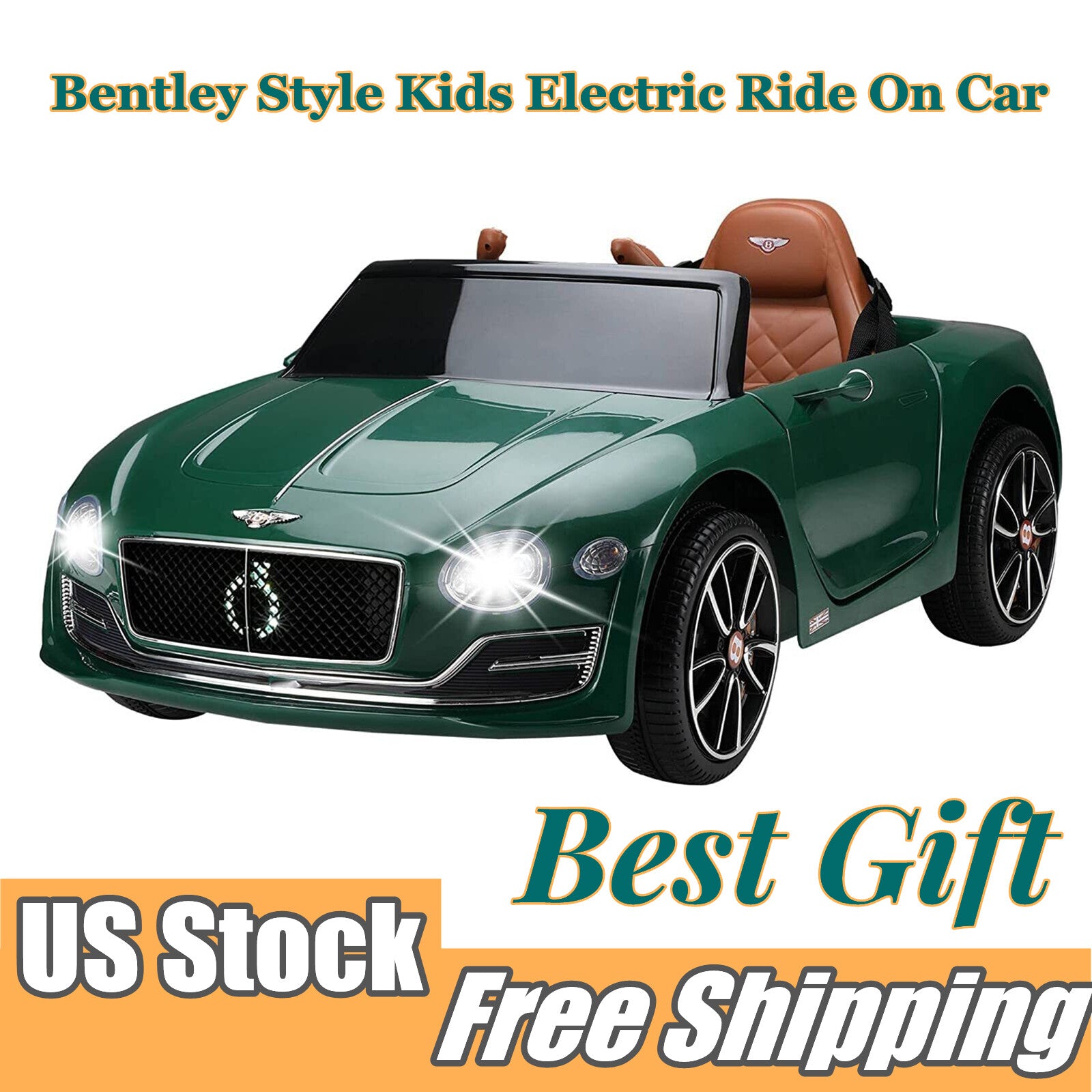 12v Inflatable Electric Ride 12V Kids Electric Ride on Car Bentley Style Toy Gift Remote Control LED ...