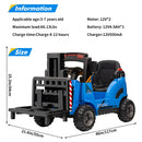 12V Kids Electric Ride-On Forklift with Remote Control, Liftable Fork, and Music Magic Cars 14