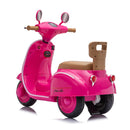 Rose Red 12V Electric 3-Wheel Scooter for Kids with LED Lights and Bluetooth Music Magic Cars 22