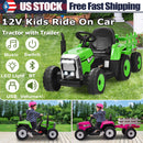 12V Kids Electric Ride-On Tractor Toy with Trailer and Remote Control Magic Cars 2