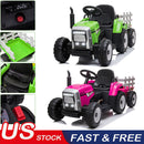 12V Kids Electric Ride On Tractor with Trailer, Battery Powered Toy Car with Remote Control Magic Cars 1